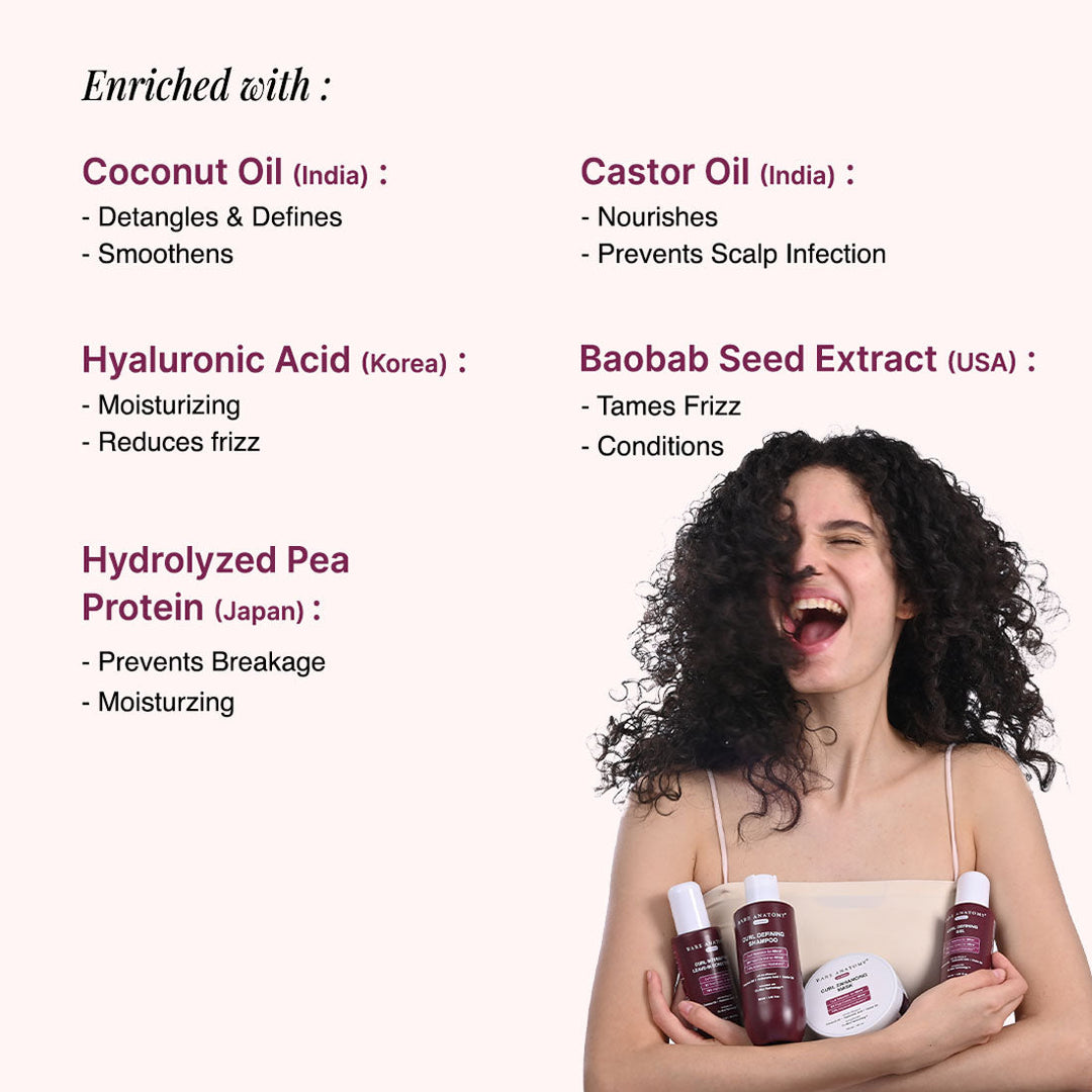 Complete Curl Defining Kit | Shampoo 250 ml, Mask 250 gm, Conditioner 140 ml & Gel 140 ml