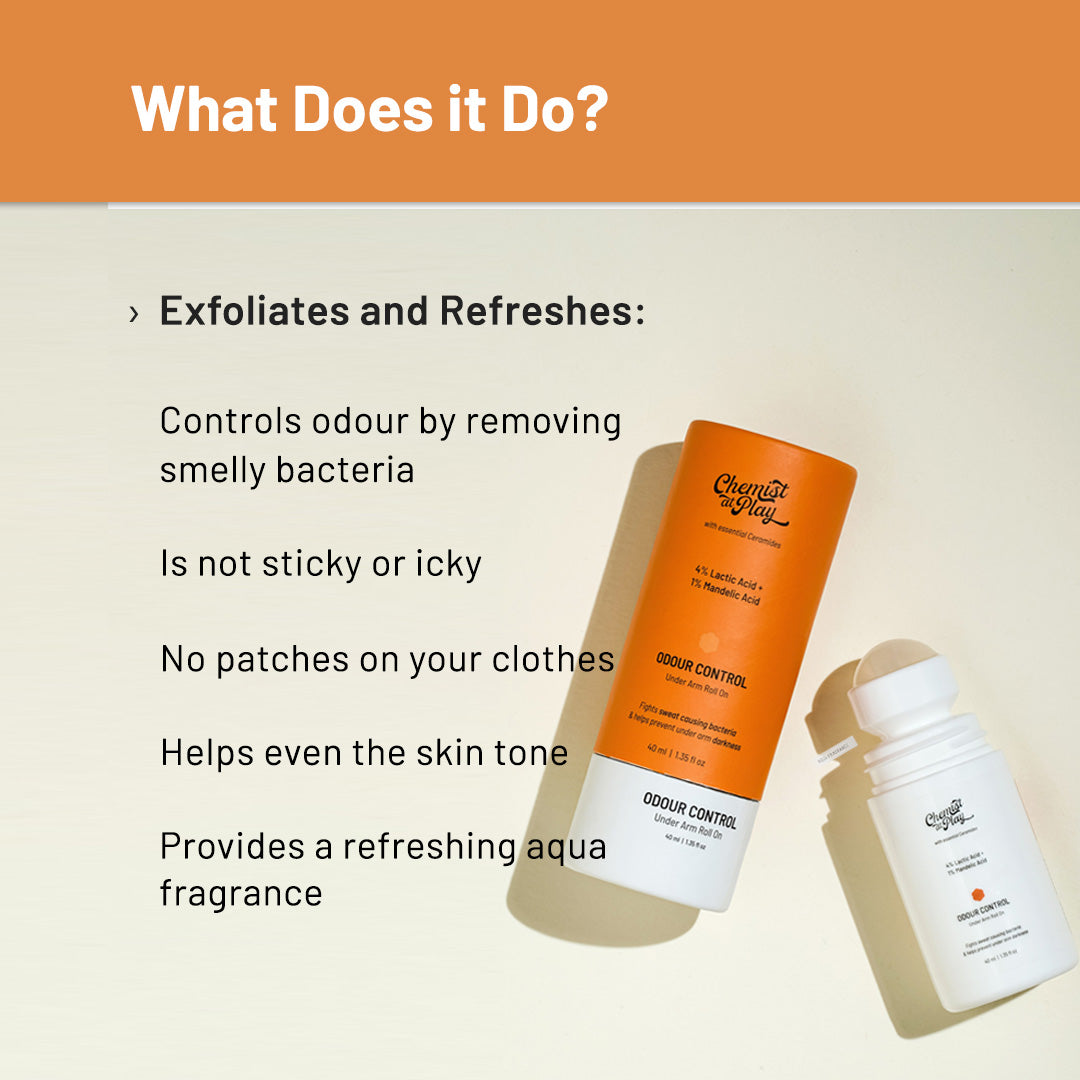 Exfoliate Perfectly! | Exfoliating Body Scrub - 75 gm & Aqua Underarm Roll On - 40 ml
