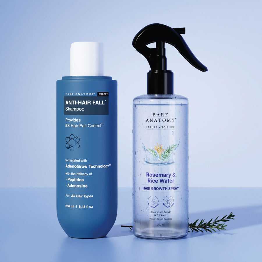 Hair Strength & Volume Duo | Hair Fall Shampoo 250ml & Rosemary Hair Spray 200ml