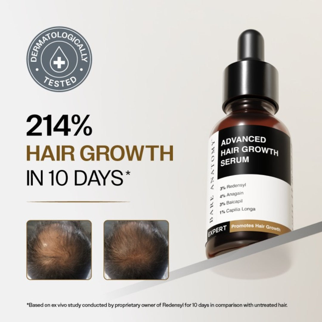 Advanced Hair Growth Serum With 3% Redensyl, 4% Anagain, & 1% Capilia Longa - 30 ml | Pack of 2
