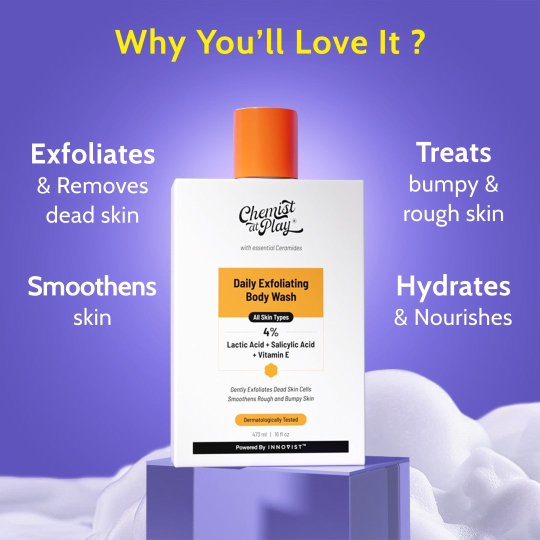Exfoliating Body Wash with 1% Salicylic Acid & 2% Lactic Acid - 473 ml | Pack of 2