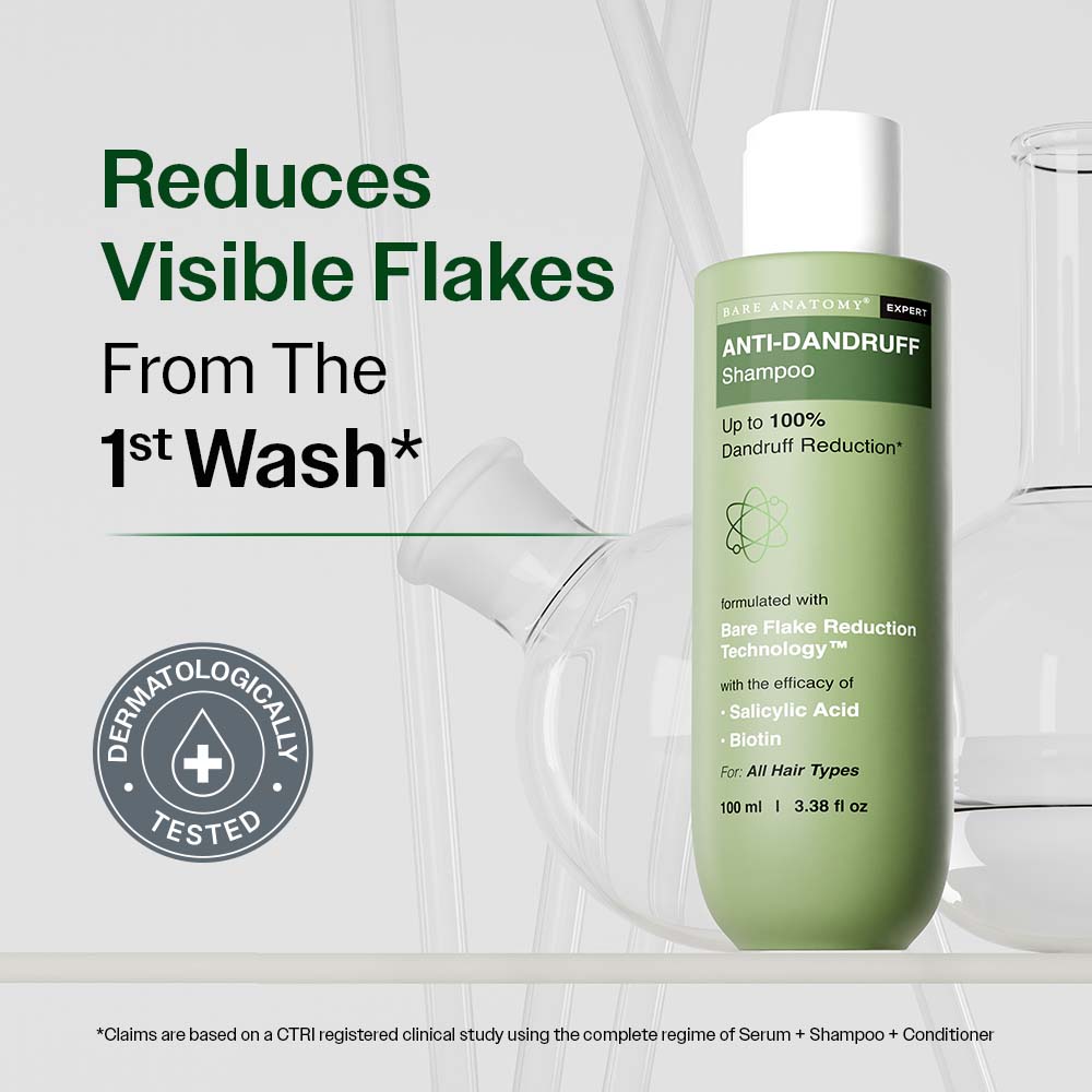 Anti Dandruff Shampoo With Salicylic Acid, Piroctone Olamine & Biotin - 100 ml