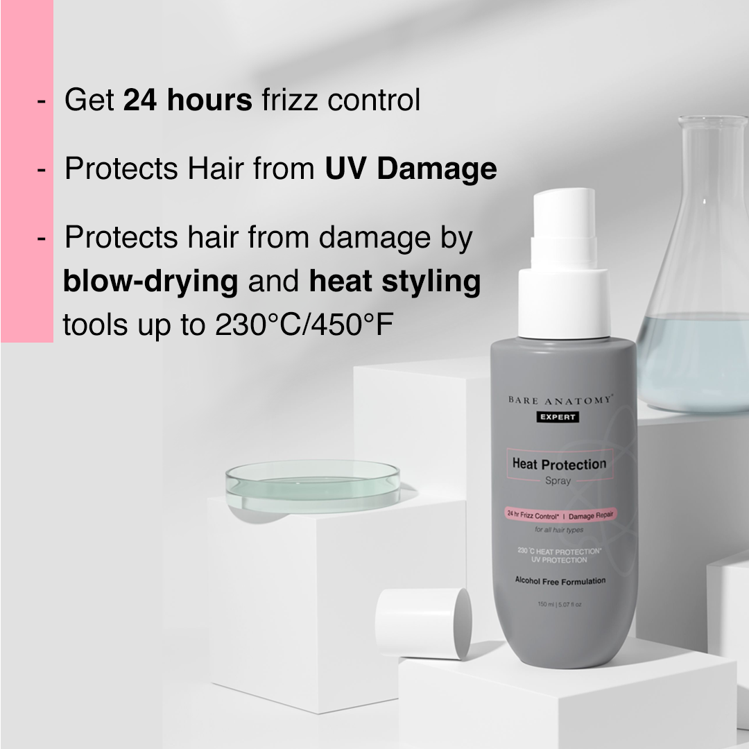 Heat Protection Hair Spray With 230°C Thermal Protection & Frizz Control - 150 ml