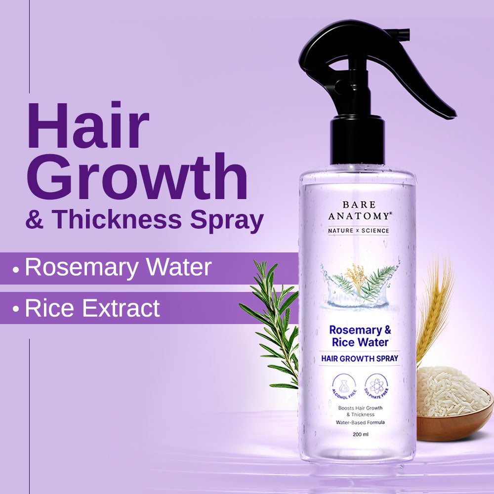 Rosemary & Rice Water Hair Growth Spray For Hair Growth and Thickness - 200 ml | Pack of 2