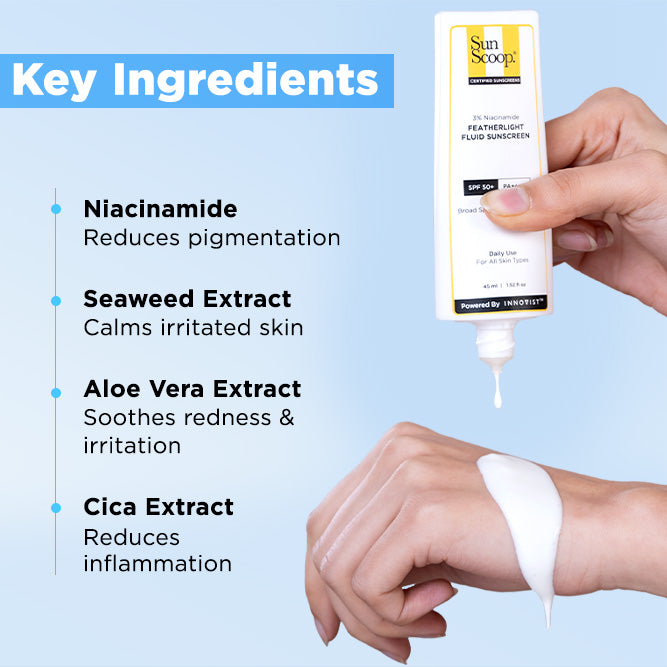 3% Niacinamide Featherlight Fluid Sunscreen| SPF 50+ PA++++ - 45 ml