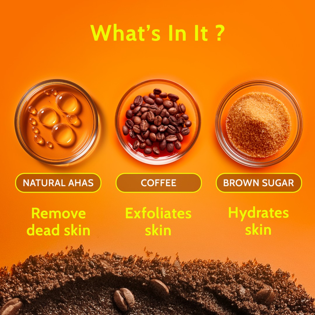 Exfoliating Body Scrub with Coffee & Brown Sugar - 75 g | Pack of 2