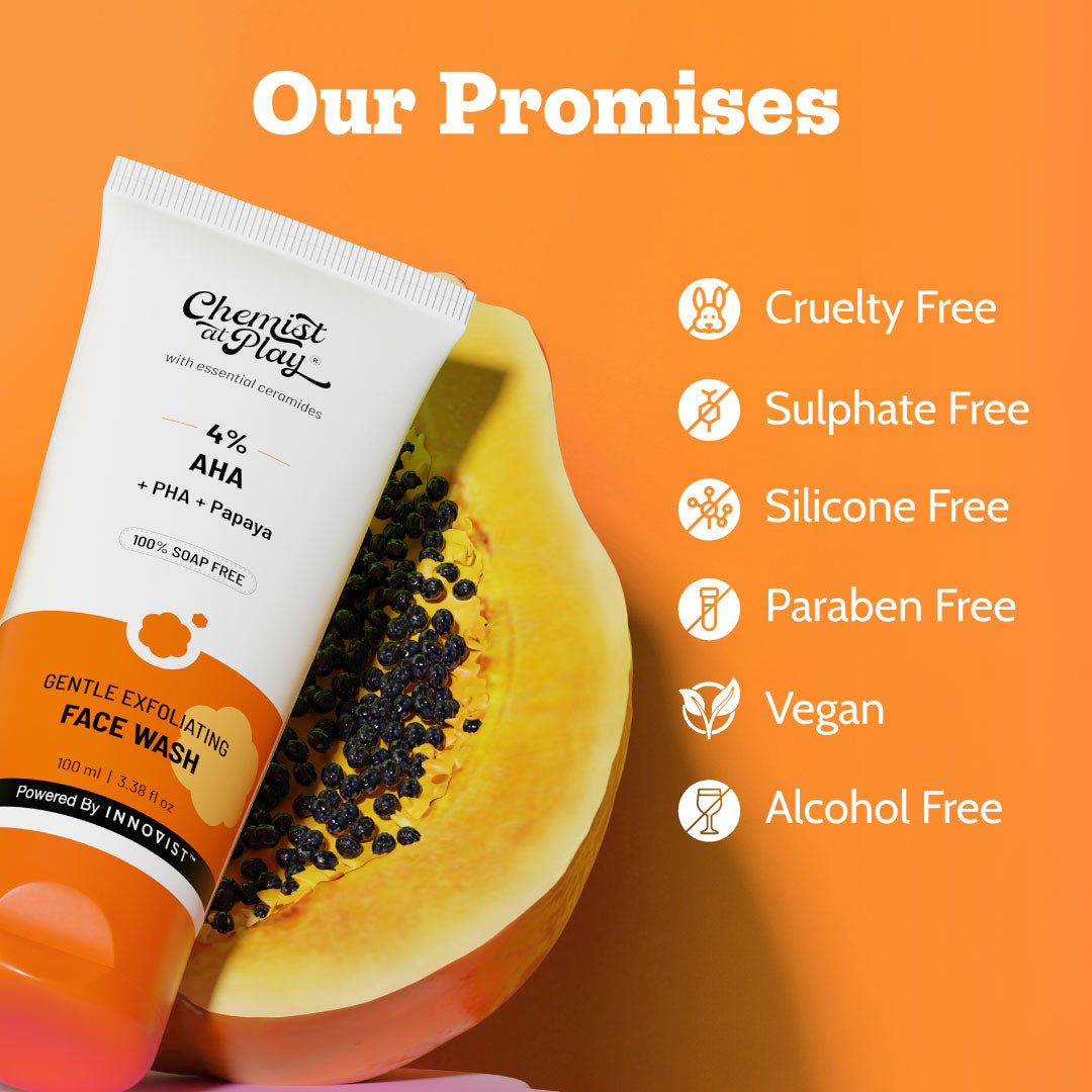 Gentle Exfoliating Face Wash with Papaya Extract & Mandelic Acid - 100 ml | Pack of 2