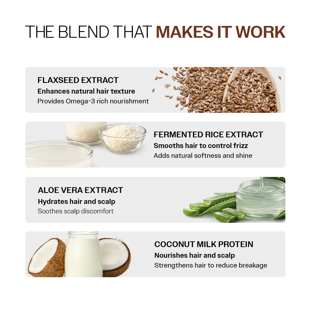 Flaxseed & Rice Water Hair Gel With Aloe Vera Extract and Coconut Milk Protein - 300 ml