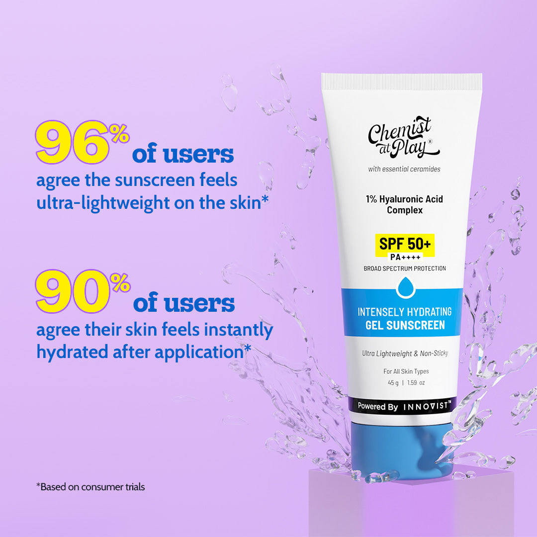 1% Hyaluronic Acid Gel Sunscreen For Deep Hydration | SPF 50+ PA++++ - 45 gm