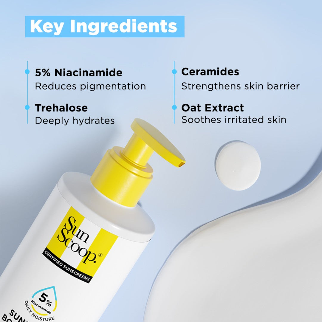 5% Niacinamide Sunscreen Body Lotion| SPF 50+ PA++++ - 200 ml | Pack of 2