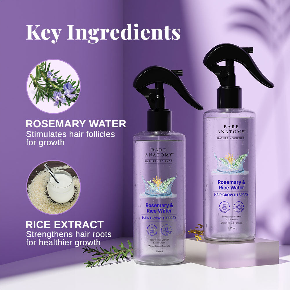 Ultimate Hair Growth Combo | Rosemary & Rice Water Spray - 200 ml & Rosemary Oil -100 ml