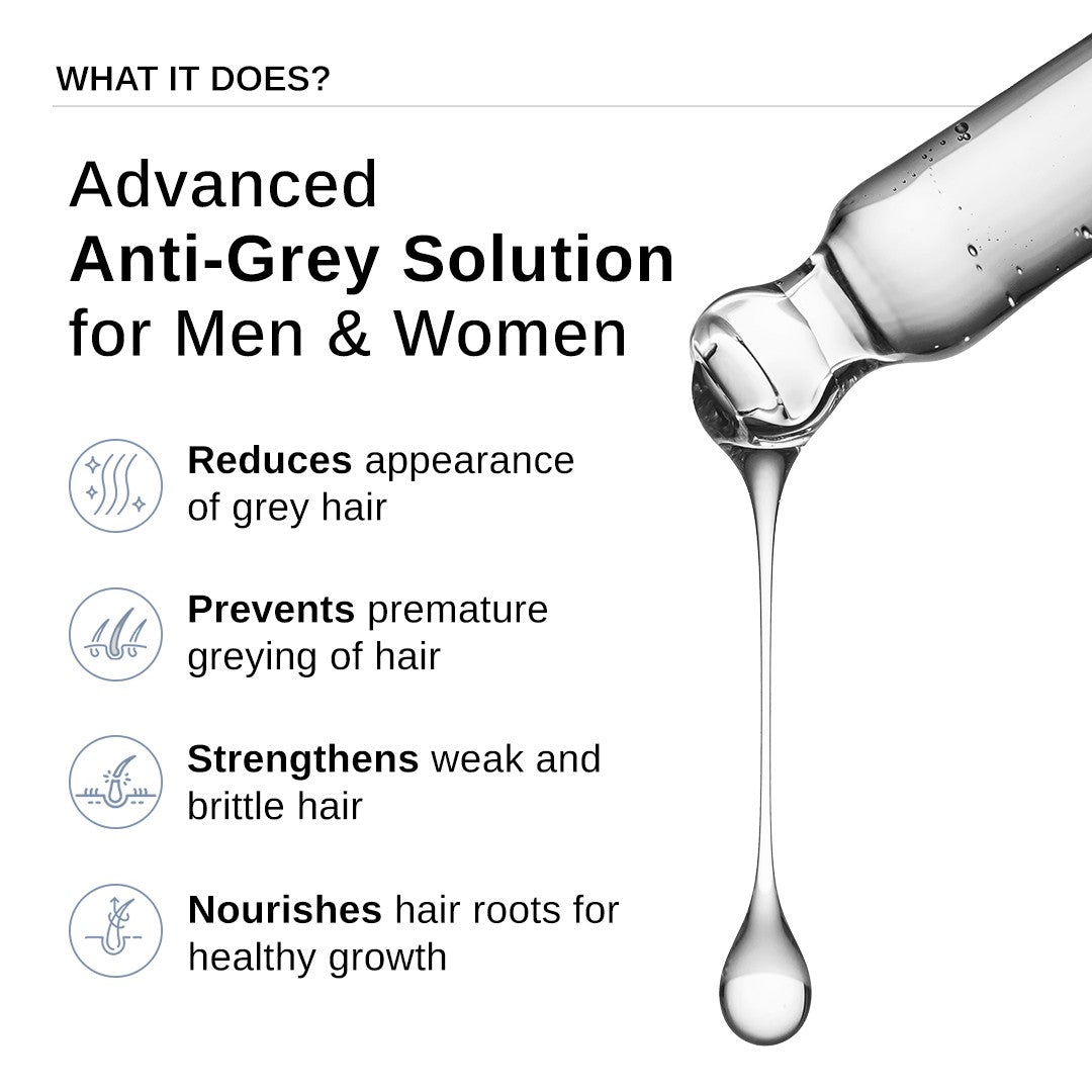 Advanced Anti-Grey Hair Serum With Silverfree Peptide, Rosemary & Biotin - 50 ml | Pack of 3