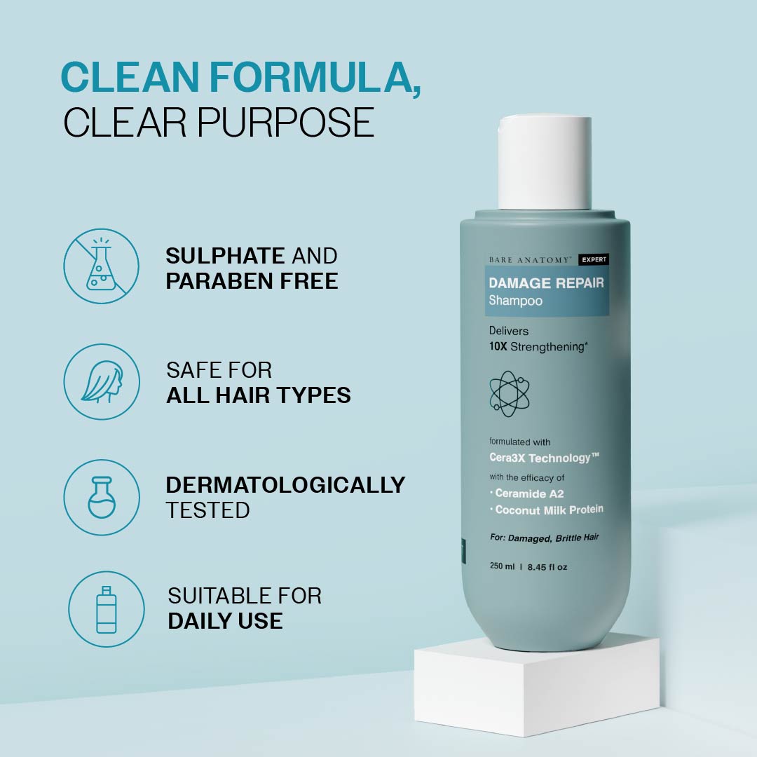 Damage Repair Shampoo With Ceramide A2 & Coconut Milk Protein - 250 ml