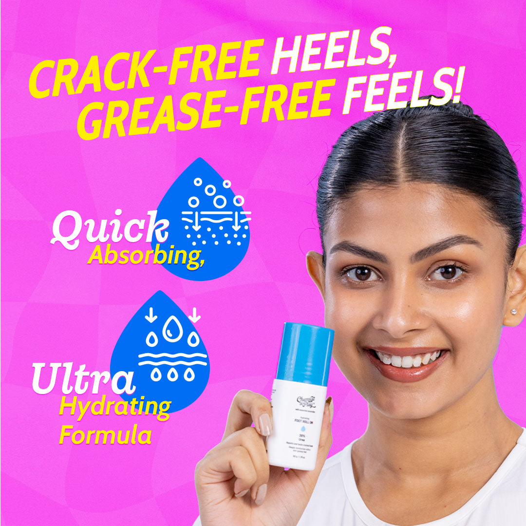 20% Urea Hydrating Foot Roll-On for Cracked Heels & Diabetic Foot - 50 gm | Pack of 3