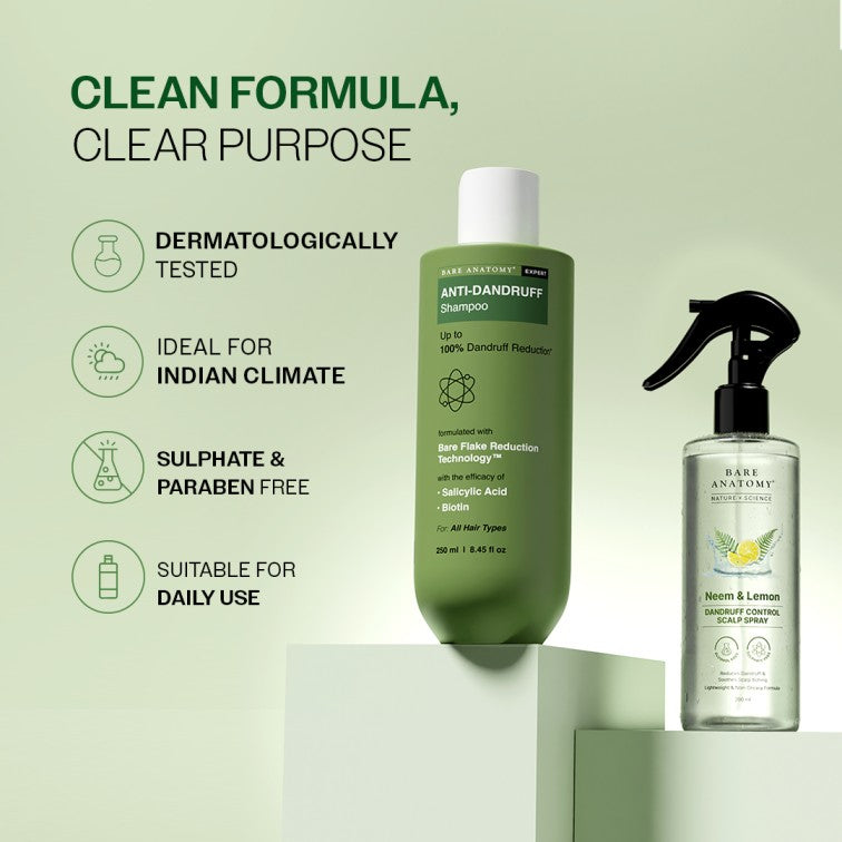 Dandruff Control Duo | Dandruff Shampoo 250 ml & Dandruff Control Spray 200 ml