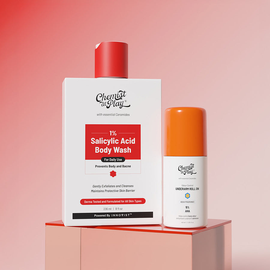 Clean & Fresh Duo | Roll On (Aqua) - 40 ml & Acne Control Body Wash - 236 ml