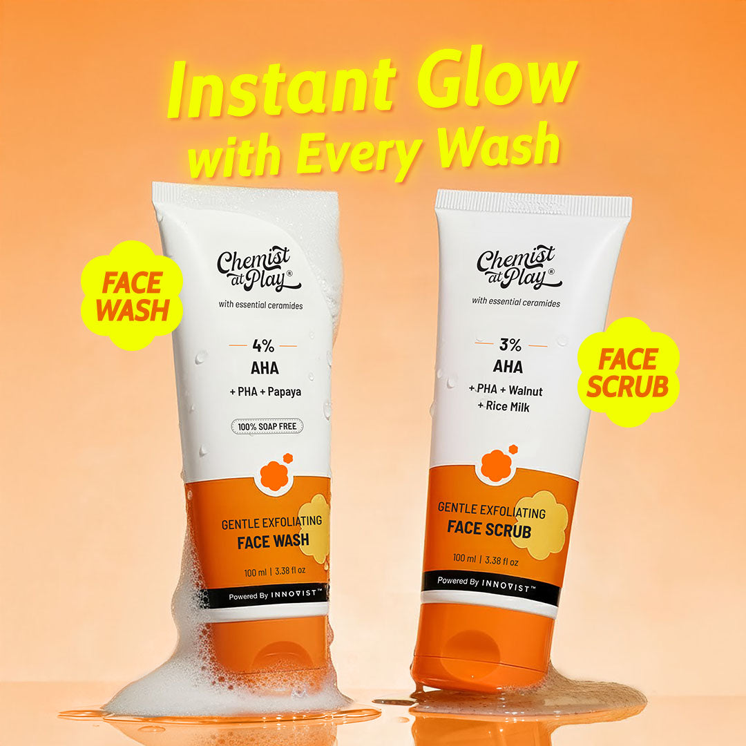 Glow Getter Duo | Gentle Exfoliating Face Scrub - 100 ml & Gentle Exfoliating Face Wash - 100 ml