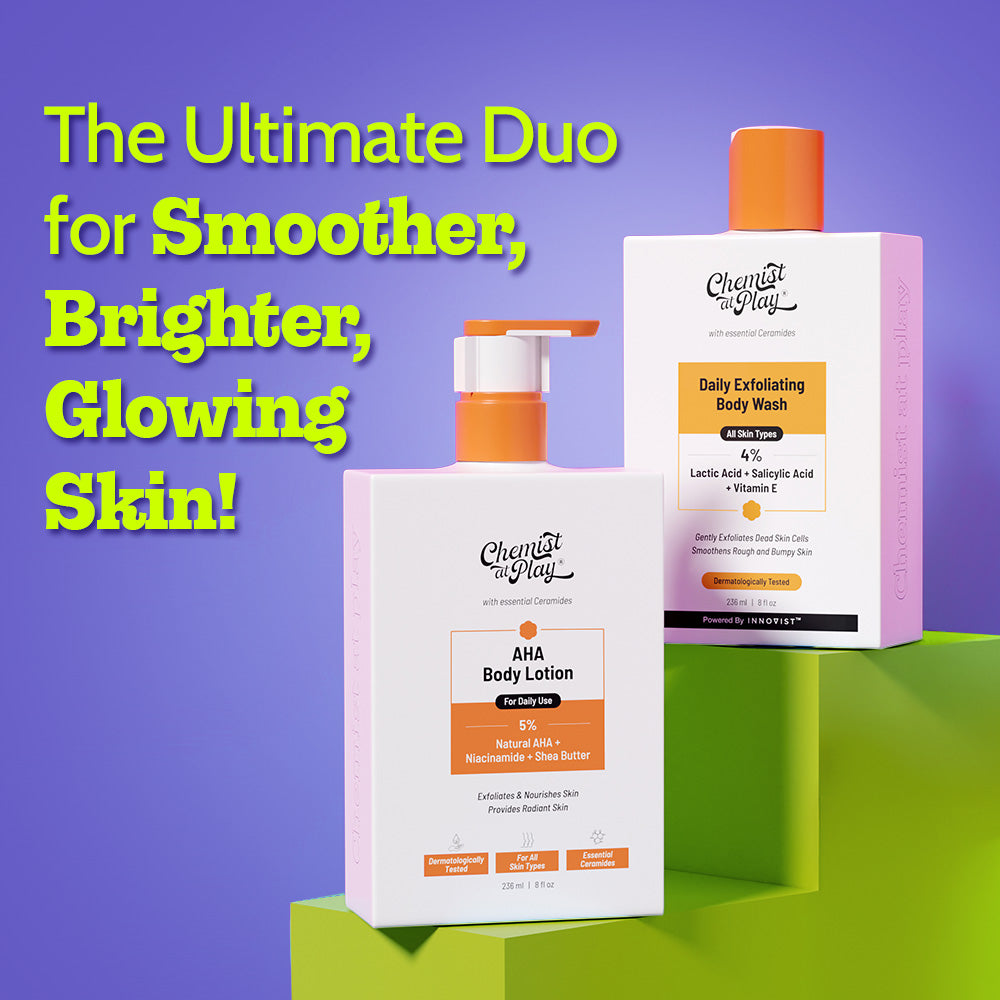 Detan Body Combo | Exfoliating Body Wash + AHA Body Lotion - 236 ml Each