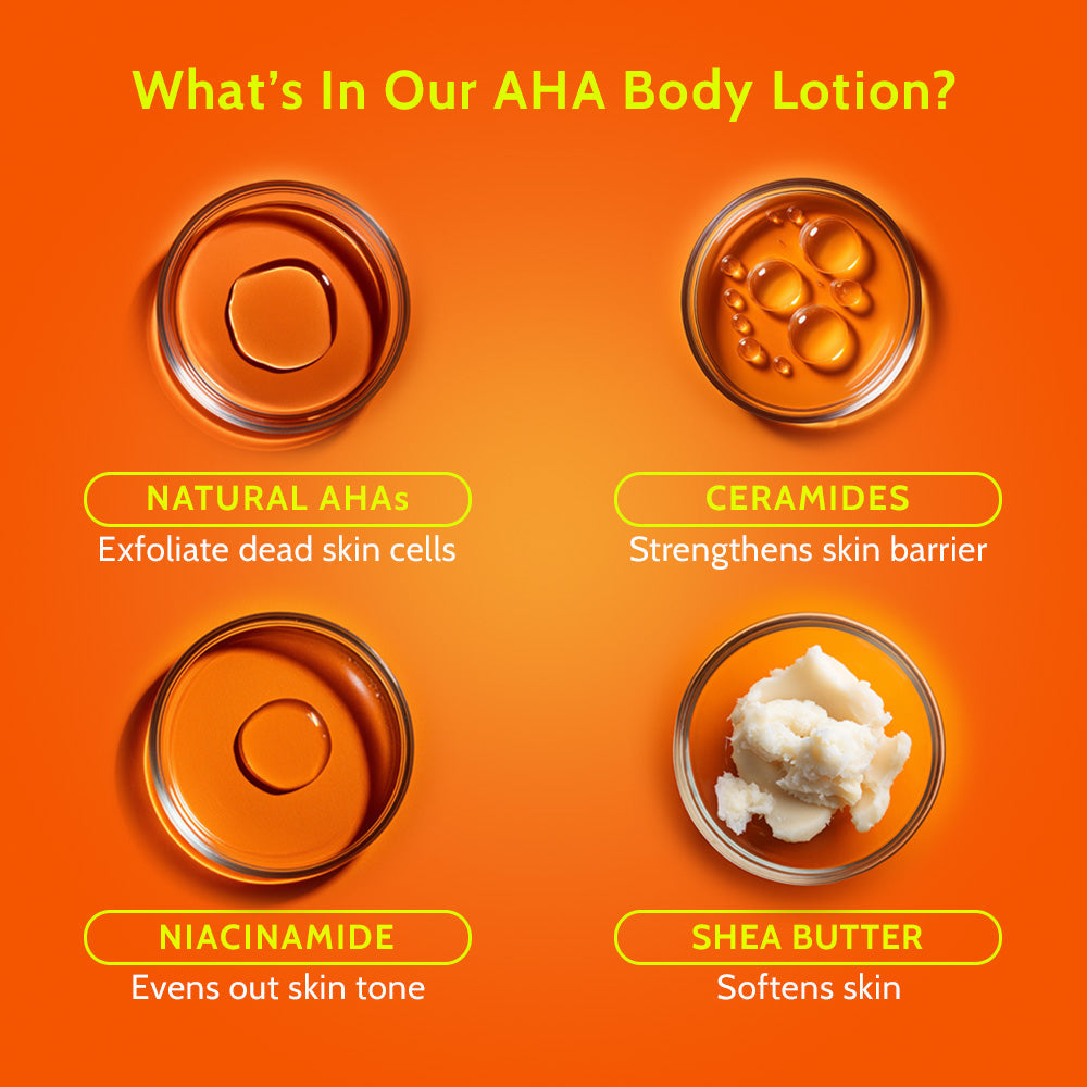 Detan Body Combo | Exfoliating Body Wash + AHA Body Lotion - 236 ml Each