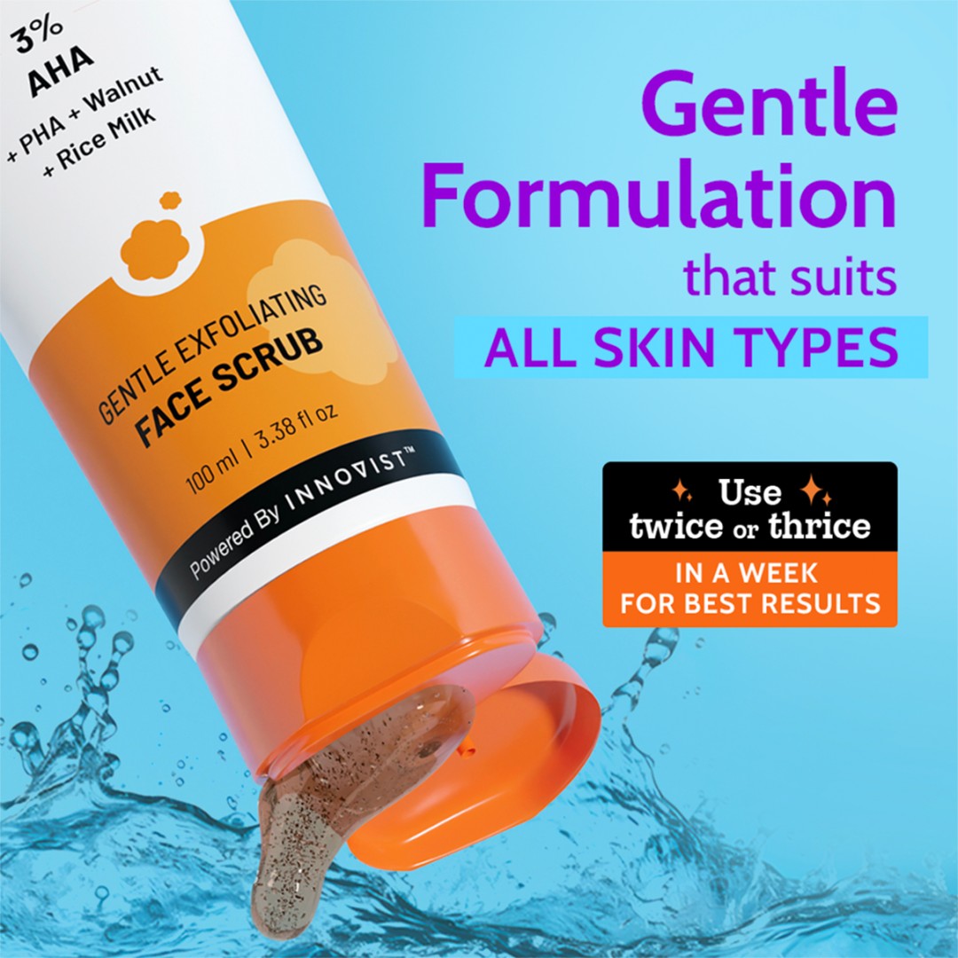 Gentle Exfoliating Face Scrub for Blackheads & Tan Removal - 100 ml | Pack of 3