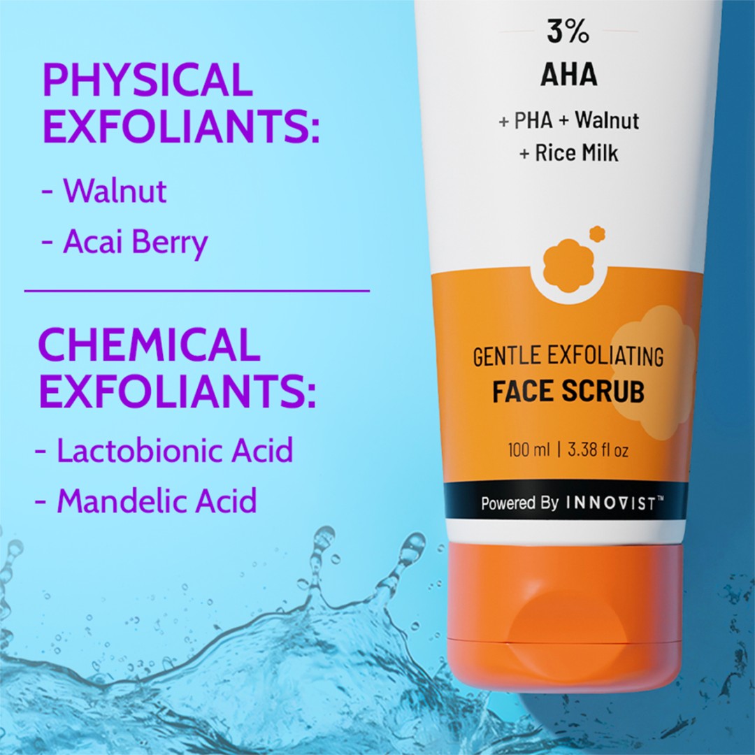 Gentle Exfoliating Face Scrub for Blackheads & Tan Removal - 100 ml| Pack of 2