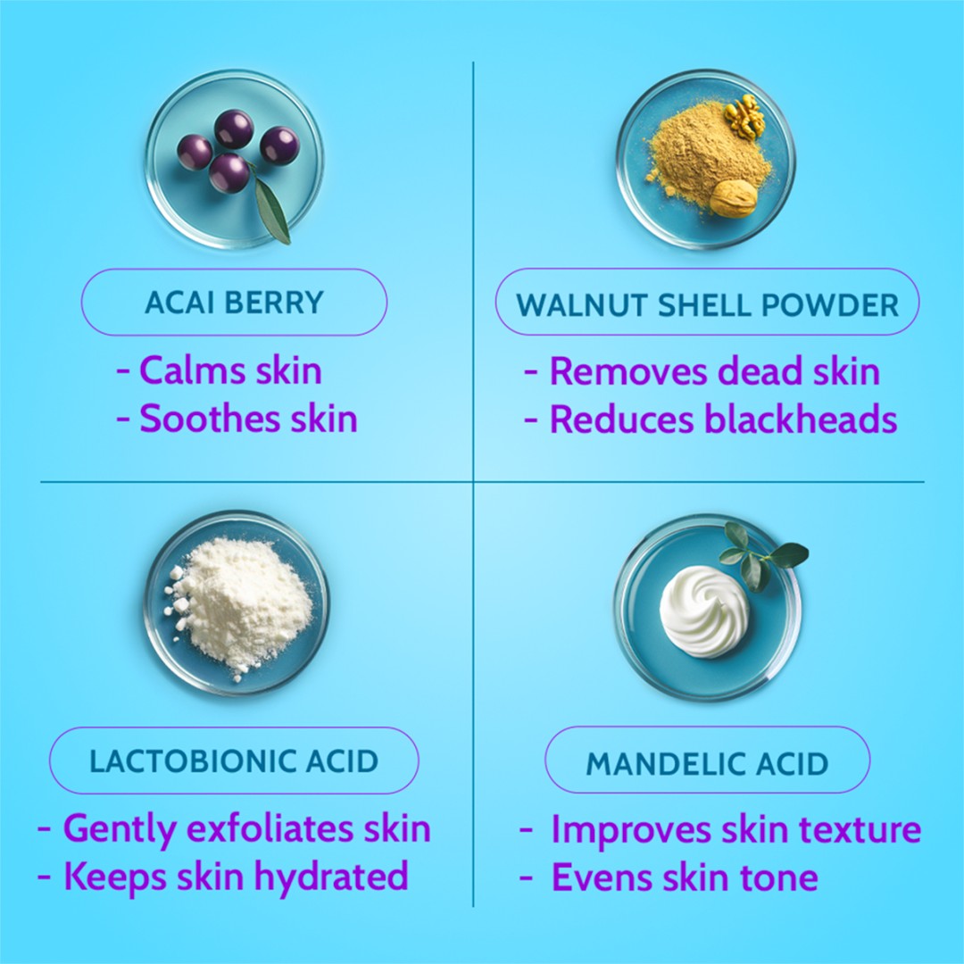 Gentle Exfoliating Face Scrub for Blackheads & Tan Removal - 100 ml| Pack of 2
