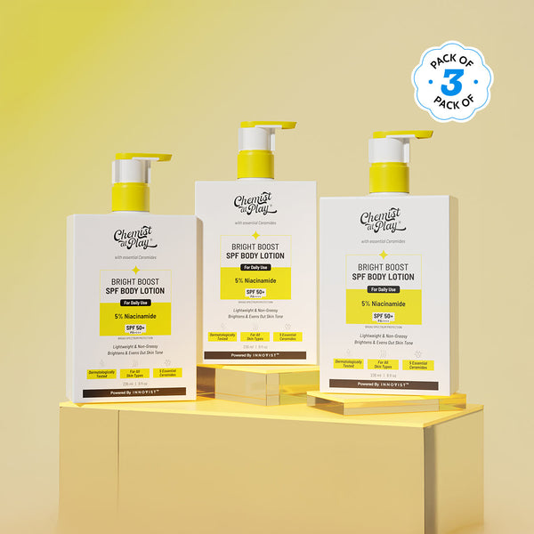 Bright Boost SPF Body Lotion with Niacinamide & SPF 50+ | 236 ml | Pack of 3