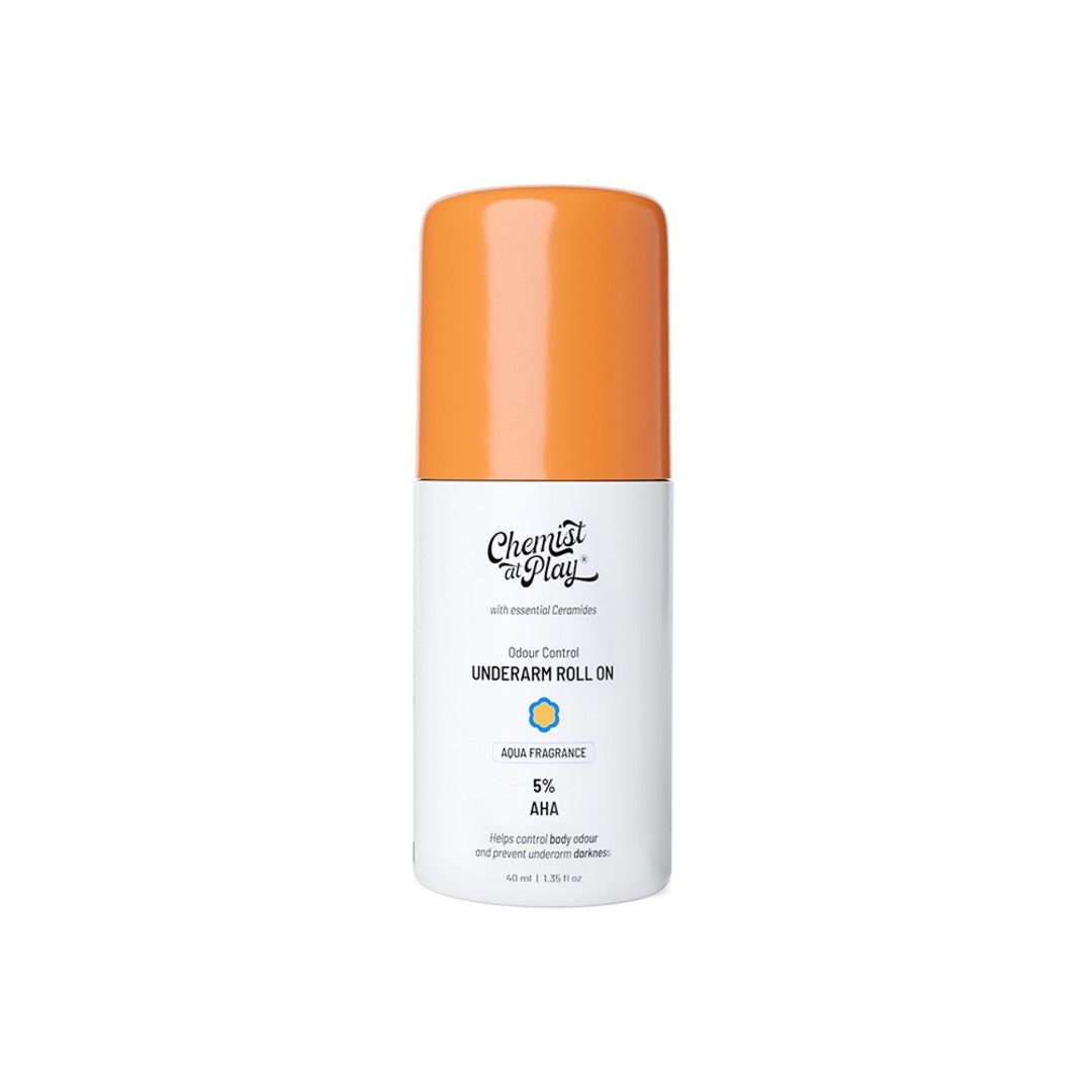 5% AHA Underarm Roll On for Odour Control & Pigmentation (Aqua) - 40 ml