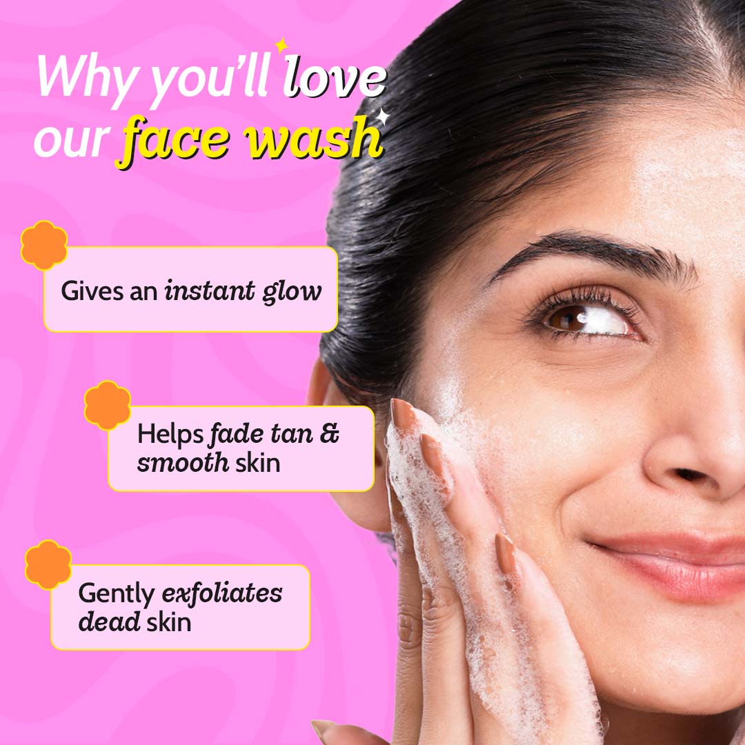 Glow & De-tan Essentials | Exfoliating Face Wash - 100 ml & Body Scrub - 75 gm