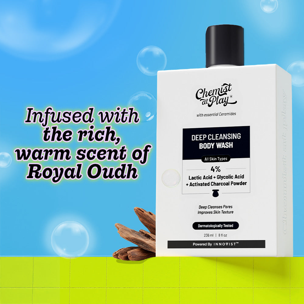 Deep Cleansing Body Wash with Activated Charcoal & Glycolic Acid - 236 ml