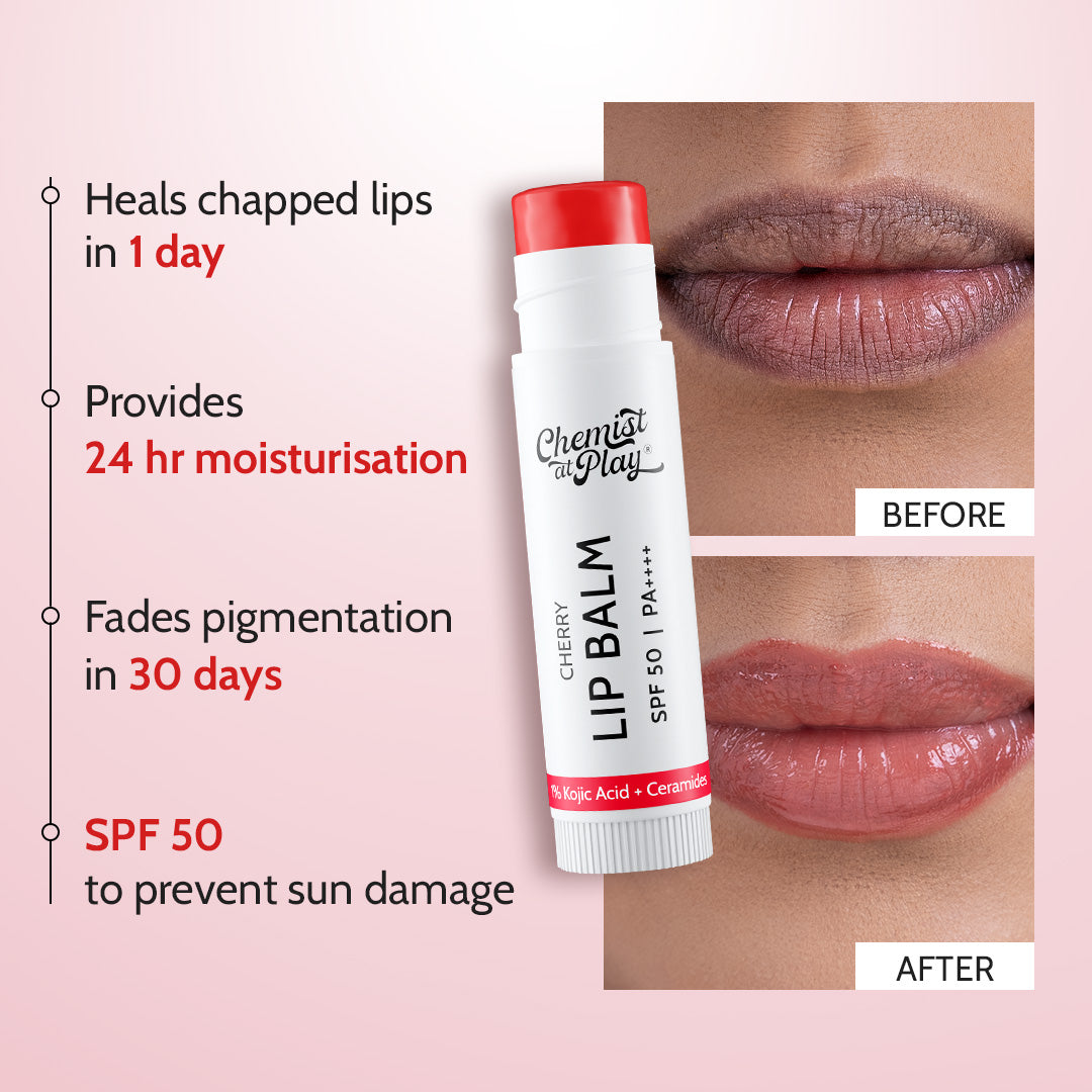 Cherry Lip Balm for Chapped Lips | SPF 50 PA++++ | Cherry - 4.5 gm | Pack of 2