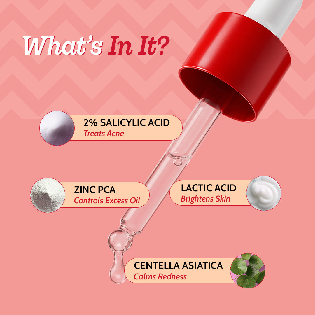 2% Salicylic Acid Face Serum With Lactic Acid For Acne Control  - 30 ml