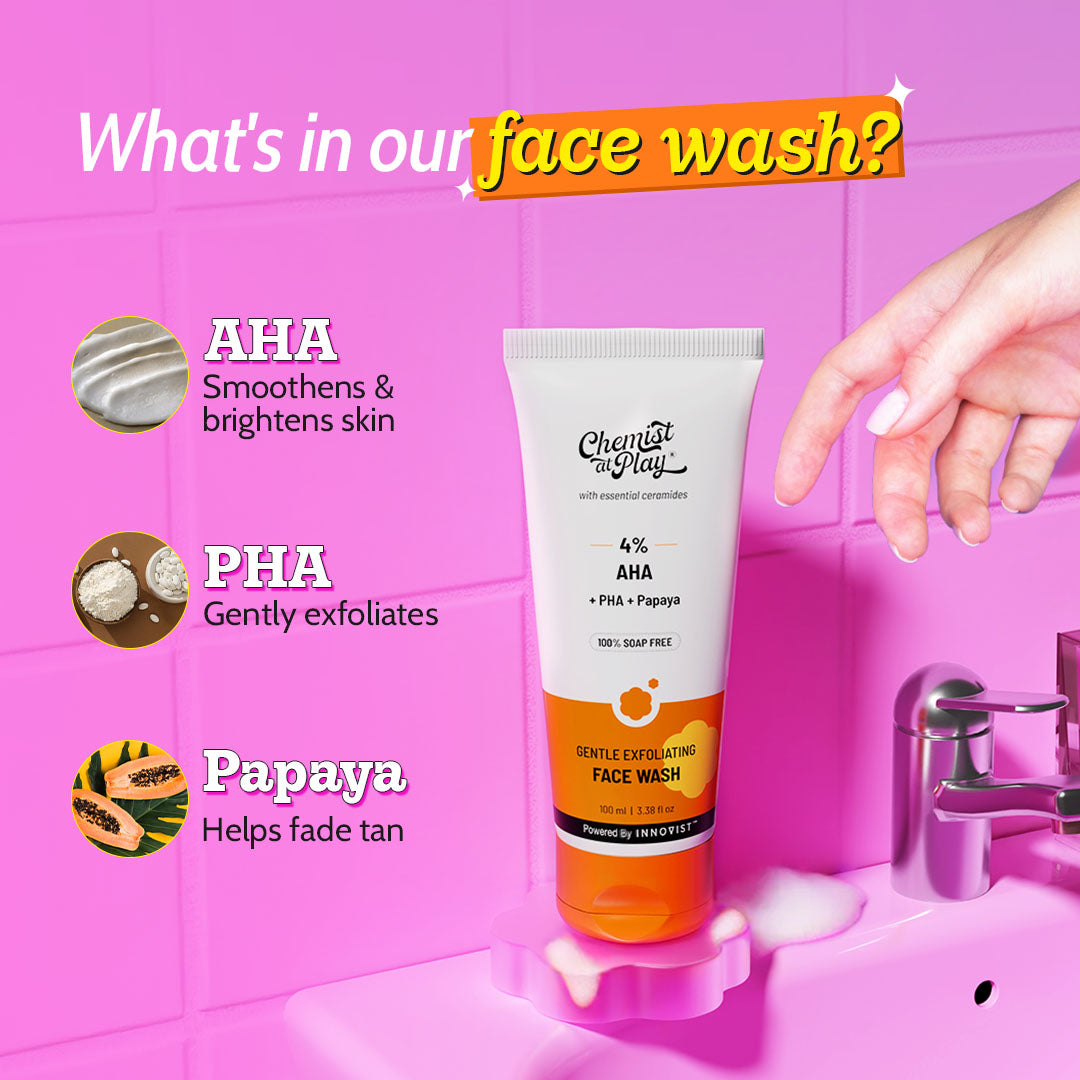 Glow & De-tan Essentials | Exfoliating Face Wash - 100 ml & Body Scrub - 75 gm