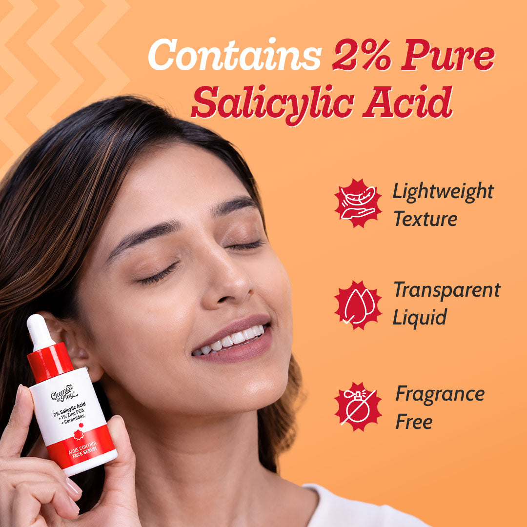 2% Salicylic Acid Face Serum With Lactic Acid For Acne Control  - 30 ml