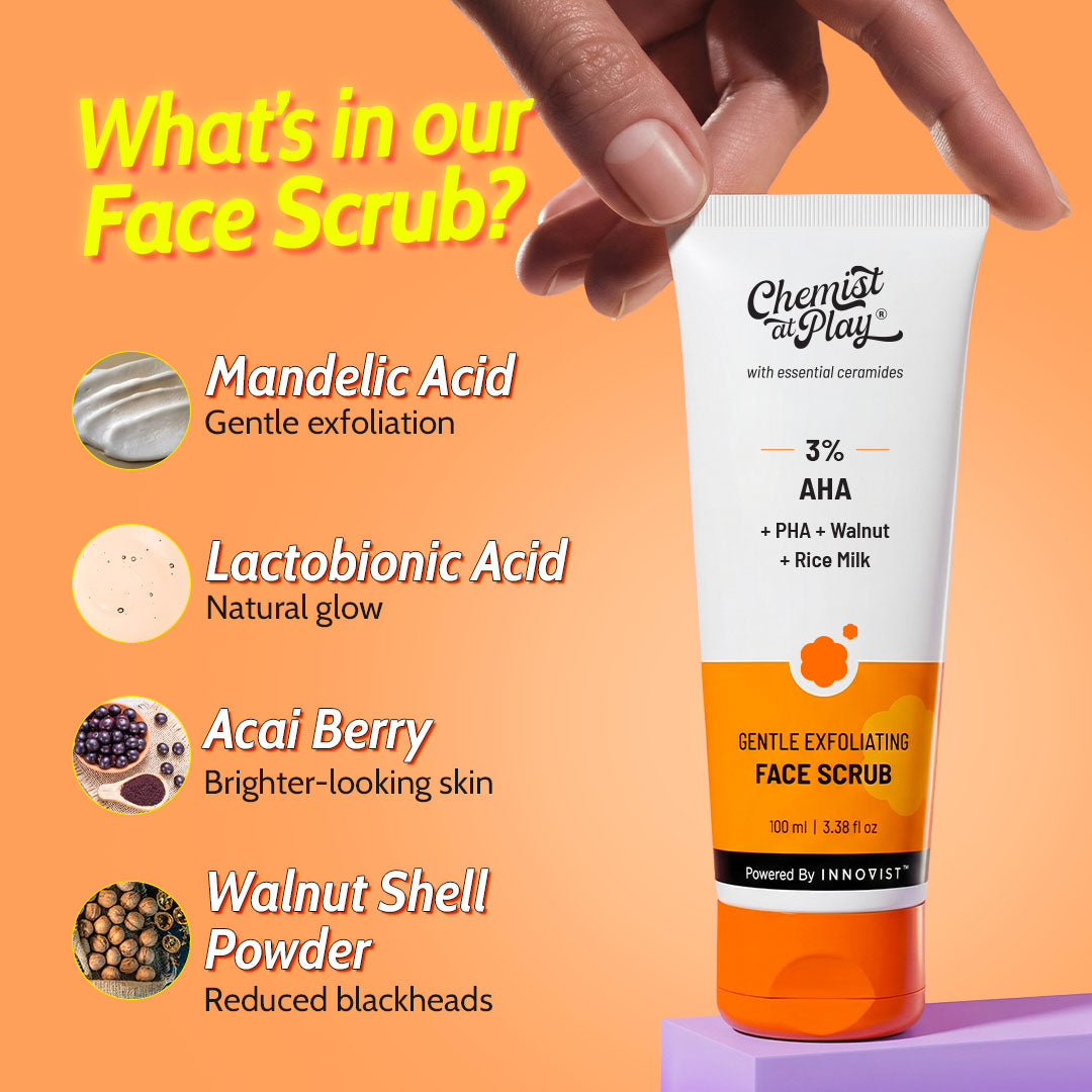 Complete Exfoliation Duo | Gentle Exfoliating Face Scrub - 100 ml & Exfoliating Body Scrub - 75 gm