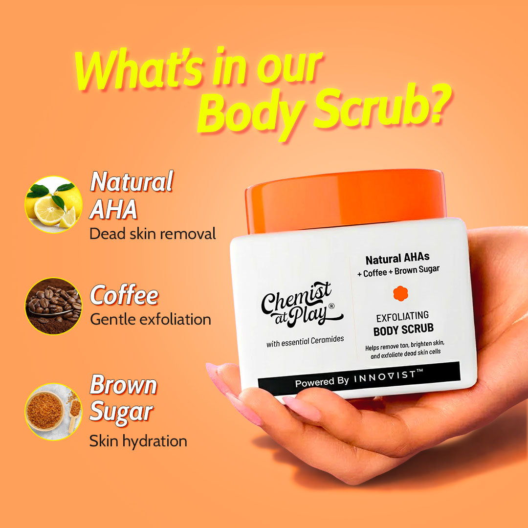 Complete Exfoliation Duo | Gentle Exfoliating Face Scrub - 100 ml & Exfoliating Body Scrub - 75 gm