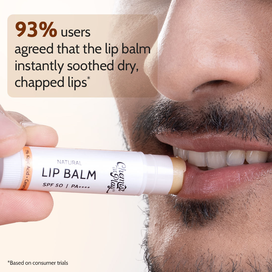 Natural Lip Balm for Chapped Lips | SPF 50 PA++++ | Natural - 4.5 gm | Pack of 2