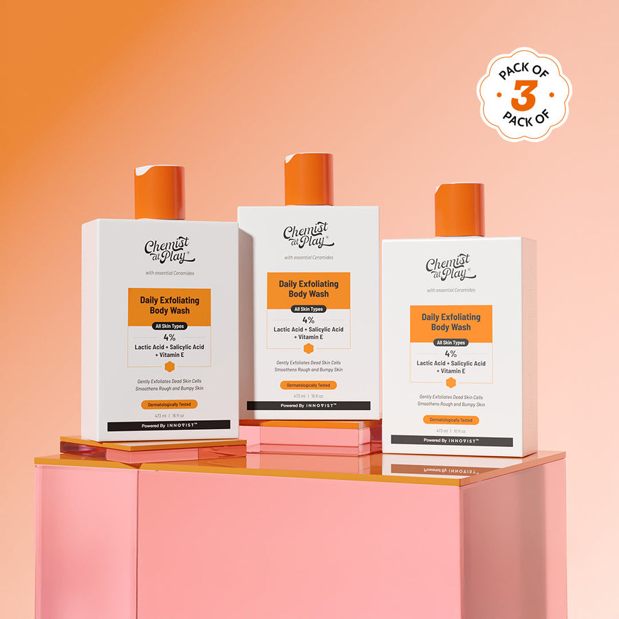 Exfoliating Body Wash with 1% Salicylic Acid & 2% Lactic Acid - 473 ml | Pack of 3