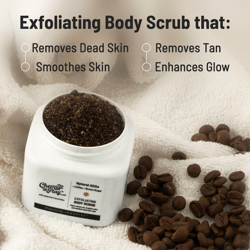 Bright & Smooth Duo | Exfoliating Body Scrub - 75gm & Neck Knee Elbow Brightening Roll On - 40ml