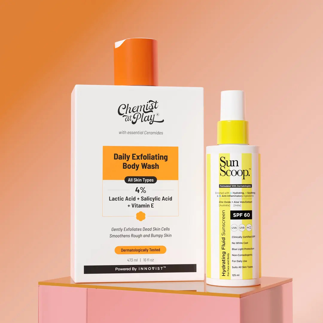Glow & Protect Combo with Exfoliating Body Wash - 473ml & Hydrating Fluid Sunscreen - 125ml