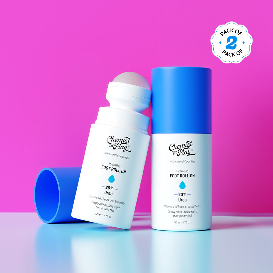 20% Urea Hydrating Foot Roll-On for Cracked Heels & Diabetic Foot - 50 gm | Pack of 2