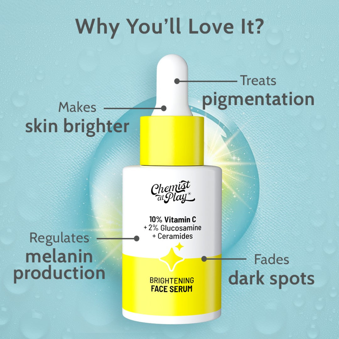 10% Vitamin C Serum with 2% Glucosamine for Glowing Skin - 30 ml | Pack of 2