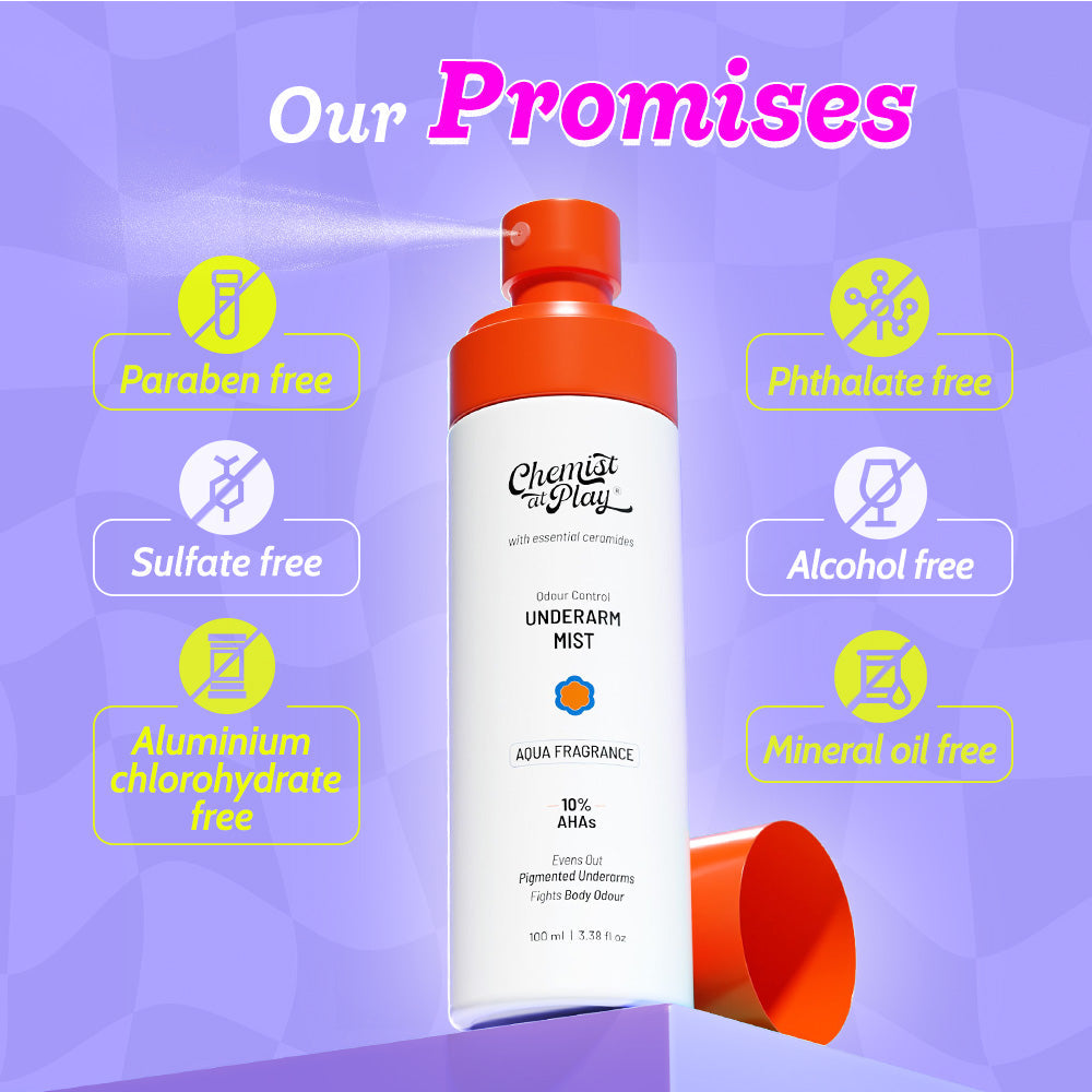 Exfoliating Underarm Mist for Pigmentation & Odour Control - 100 ml