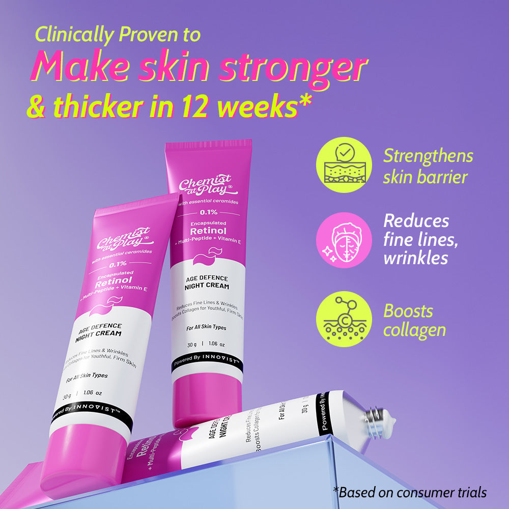 0.1% Retinol Night Cream with Aloe Vera For Fine Lines & Wrinkles - 30 gm | Pack of 2