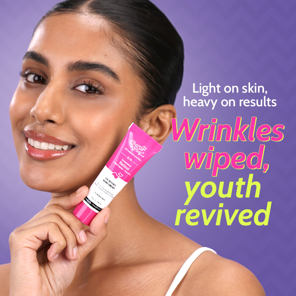 0.1% Retinol Night Cream with Aloe Vera For Fine Lines & Wrinkles - 30 gm