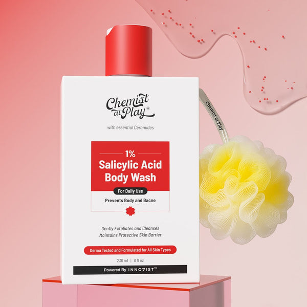 1% Salicylic Acid Body Wash for Body Acne with Loofah - 236 ml