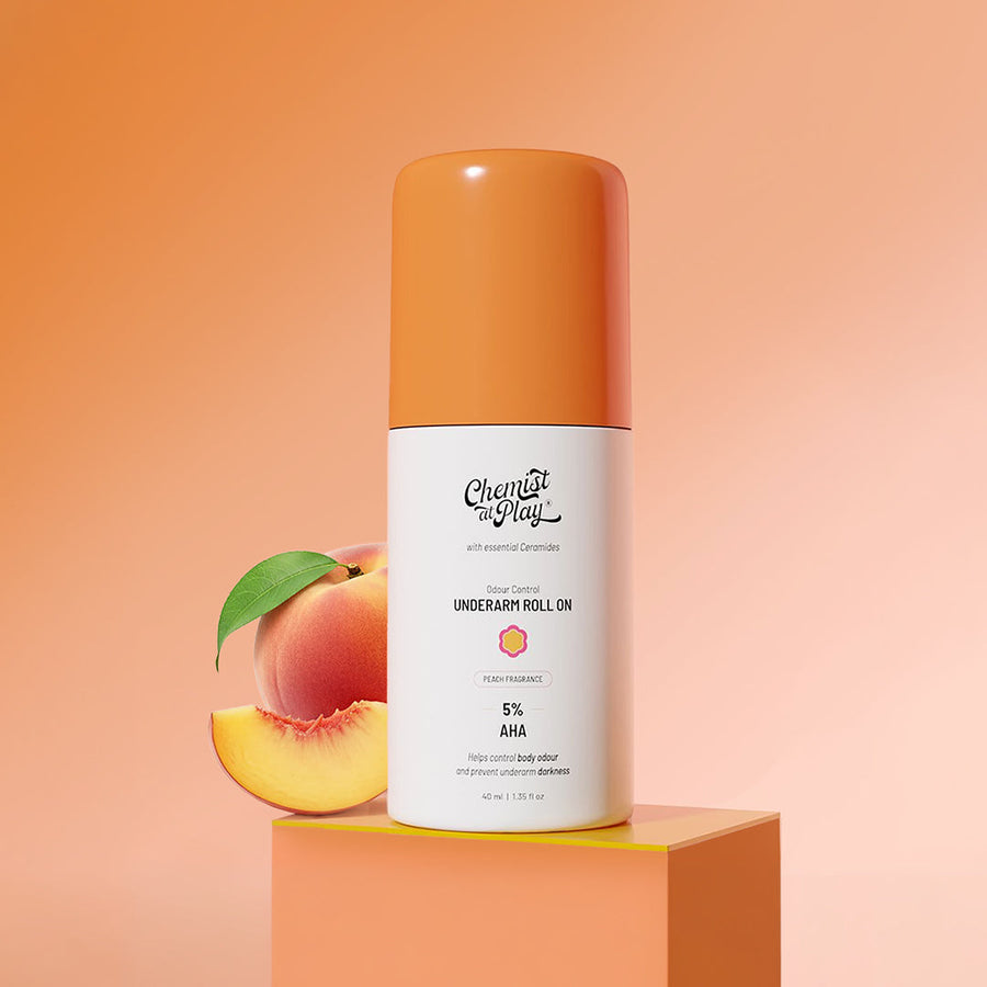 5% AHA Underarm Rol On for Odour Control & Pigmentation (Peach) - 40 ml
