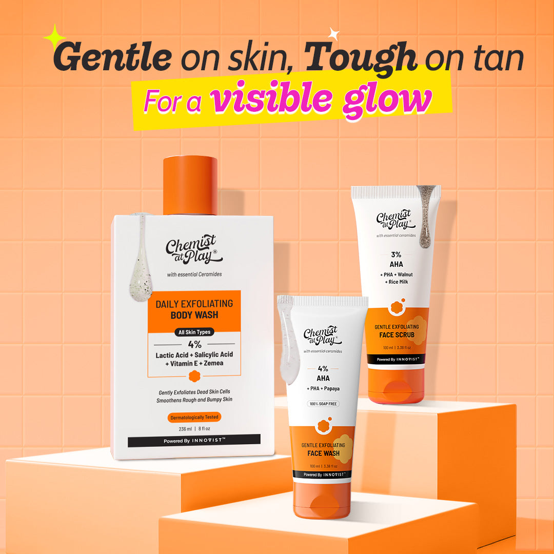 Daily Exfoliating Bestsellers | Exfoliating Face Scrub - 100ml | Body Wash - 236ml | Face Wash - 100ml