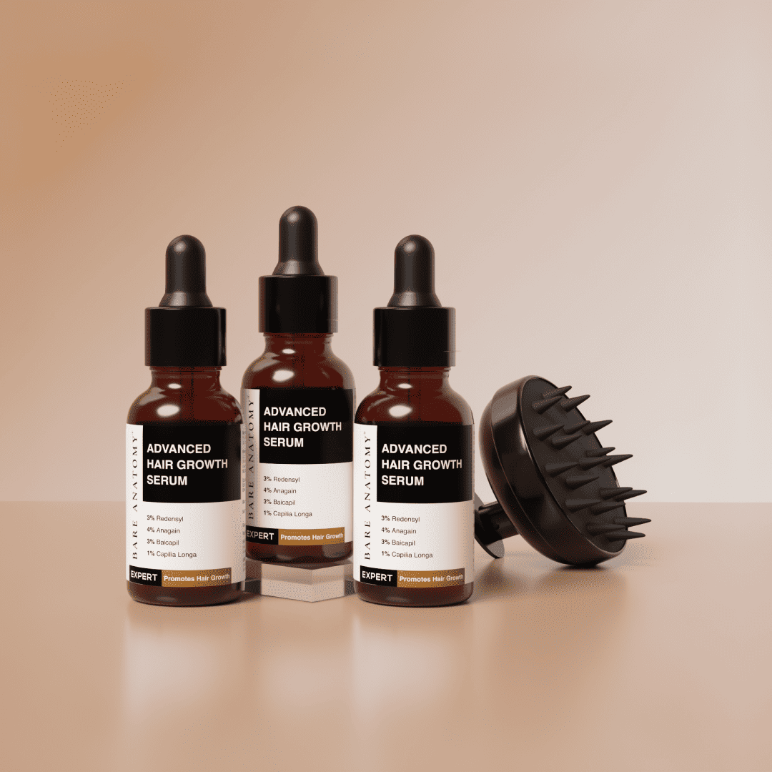 Hair Growth Serum (30 ml | Pack of 3) & Scalp Massager Hair Growth Combo